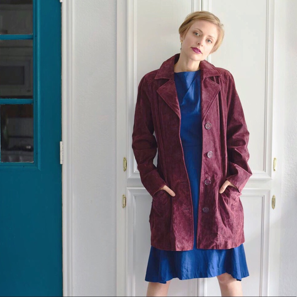 DESIGNER Suede Leather Coat